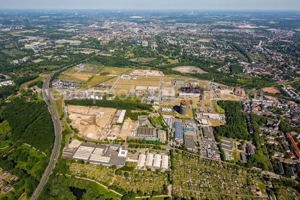 Aerial image Dortmund - Development area of industrial wasteland Phoenix-West in the district Hoerde in Dortmund in the state North Rhine-Westphalia