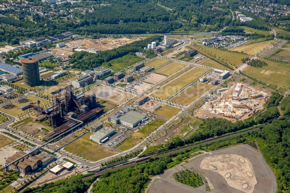 Dortmund from the bird's eye view: Development area of industrial wasteland Phoenix-West in the district Hoerde in Dortmund in the state North Rhine-Westphalia