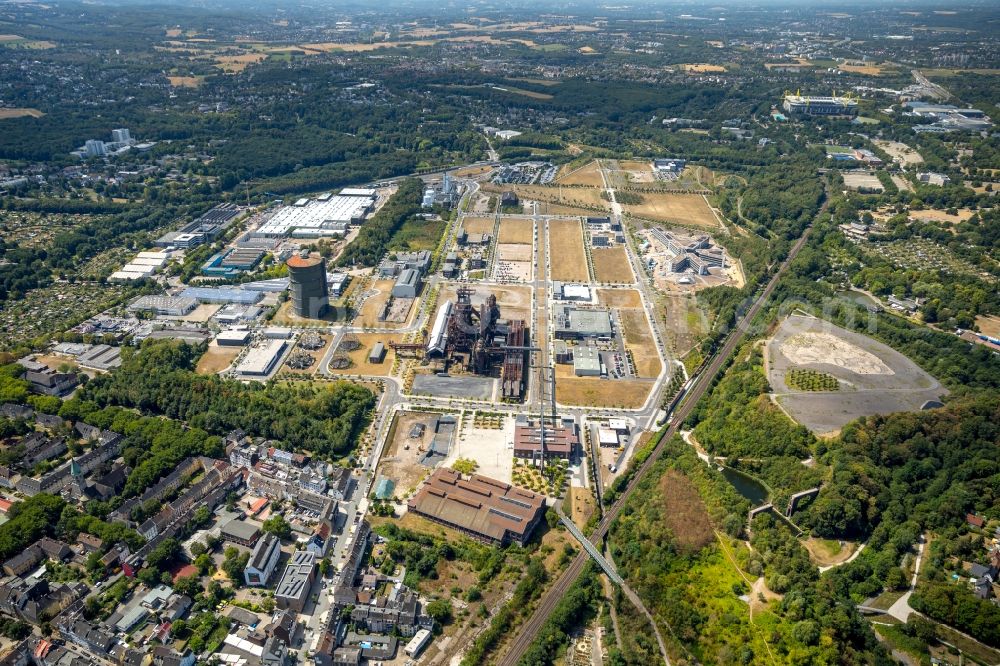 Dortmund from the bird's eye view: Development area of industrial wasteland Phoenix-West in the district Hoerde in Dortmund in the state North Rhine-Westphalia