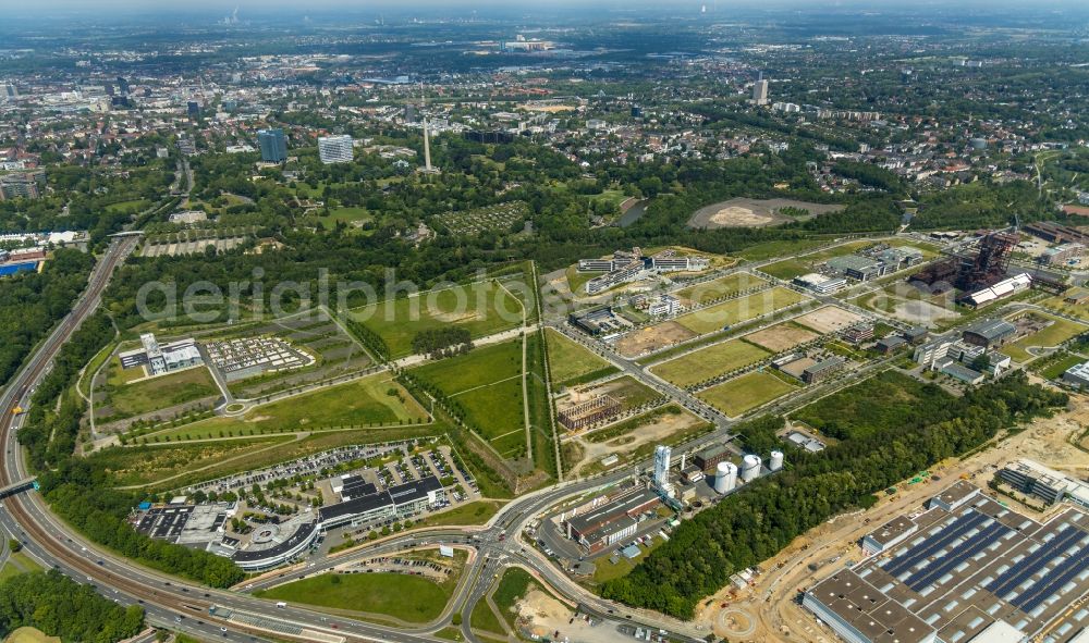 Dortmund from above - Development area of industrial wasteland Phoenix-West in the district Hoerde in Dortmund in the state North Rhine-Westphalia