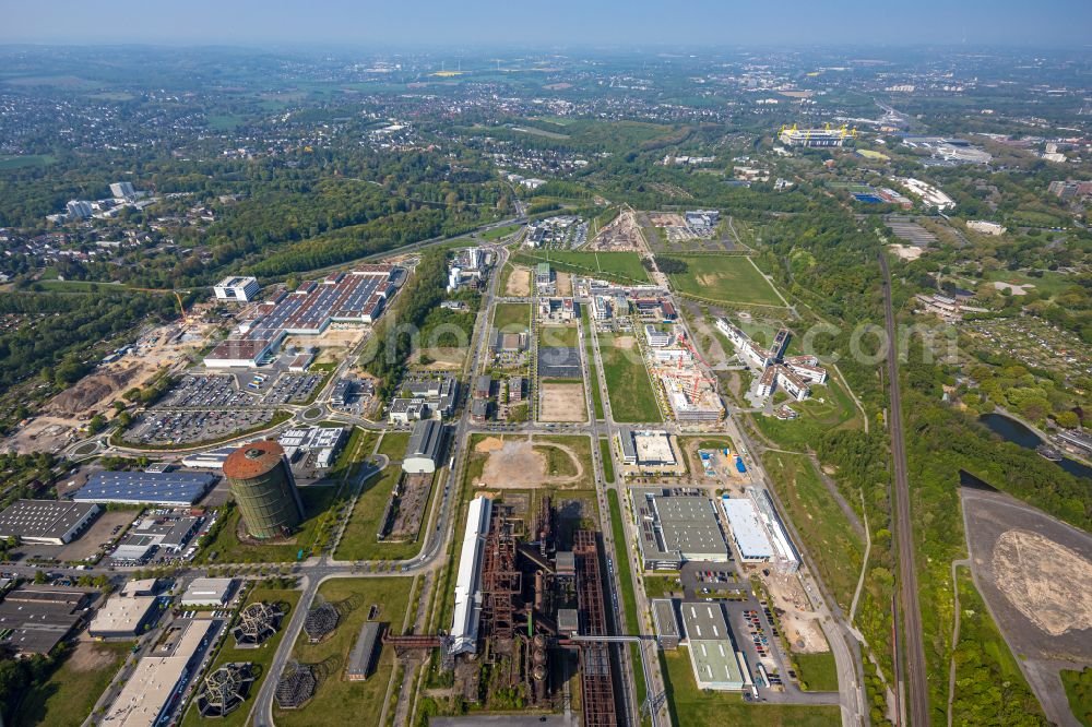 Dortmund from the bird's eye view: Development area of industrial wasteland Phoenix-West in the district Hoerde in Dortmund in the state North Rhine-Westphalia