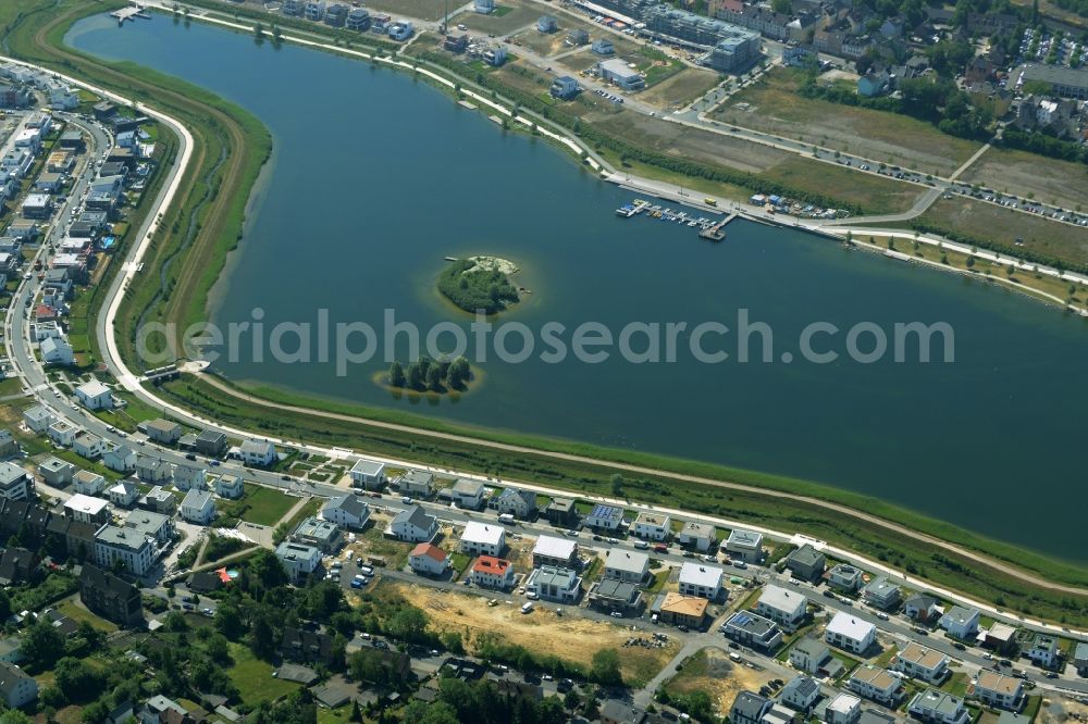 Aerial image Dortmund - Development area of industrial wasteland Phoenix See in Dortmund in the state North Rhine-Westphalia