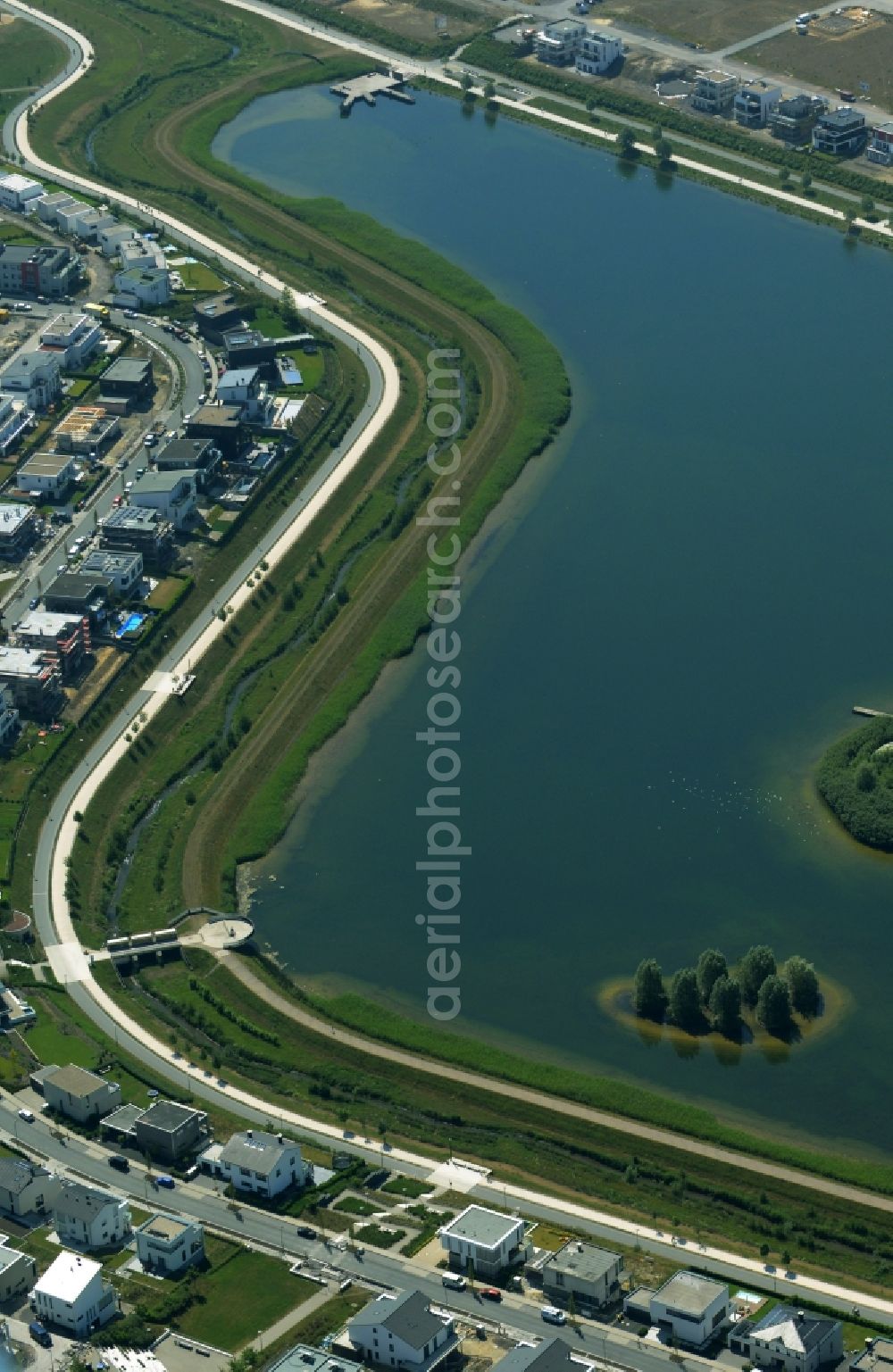 Aerial photograph Dortmund - Development area of industrial wasteland Phoenix See in Dortmund in the state North Rhine-Westphalia