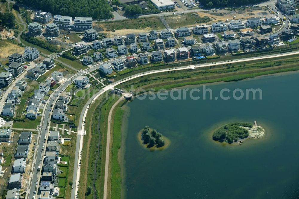 Aerial photograph Dortmund - Development area of industrial wasteland Phoenix See in Dortmund in the state North Rhine-Westphalia