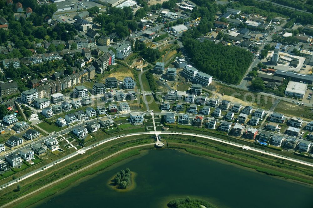 Aerial image Dortmund - Development area of industrial wasteland Phoenix See in Dortmund in the state North Rhine-Westphalia