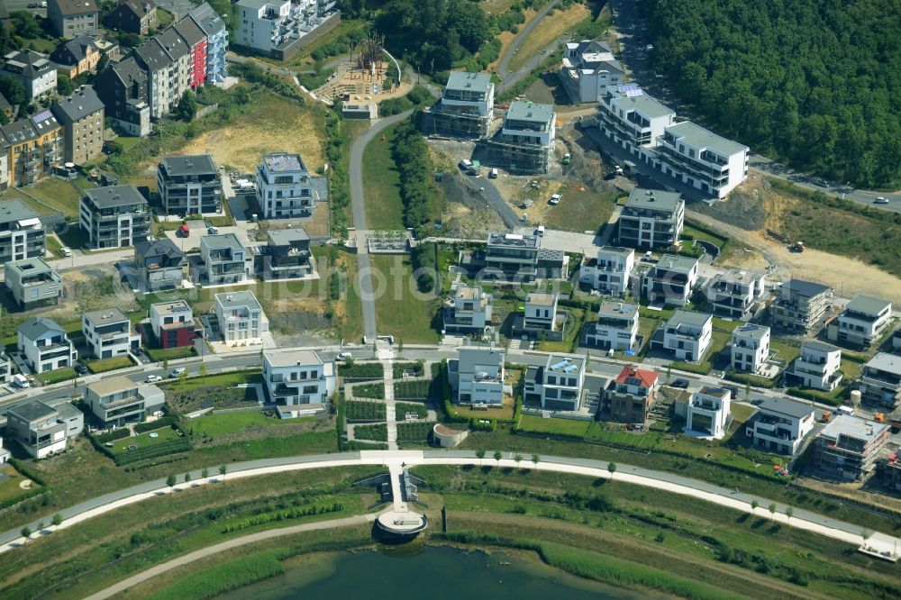 Dortmund from above - Development area of industrial wasteland Phoenix See in Dortmund in the state North Rhine-Westphalia