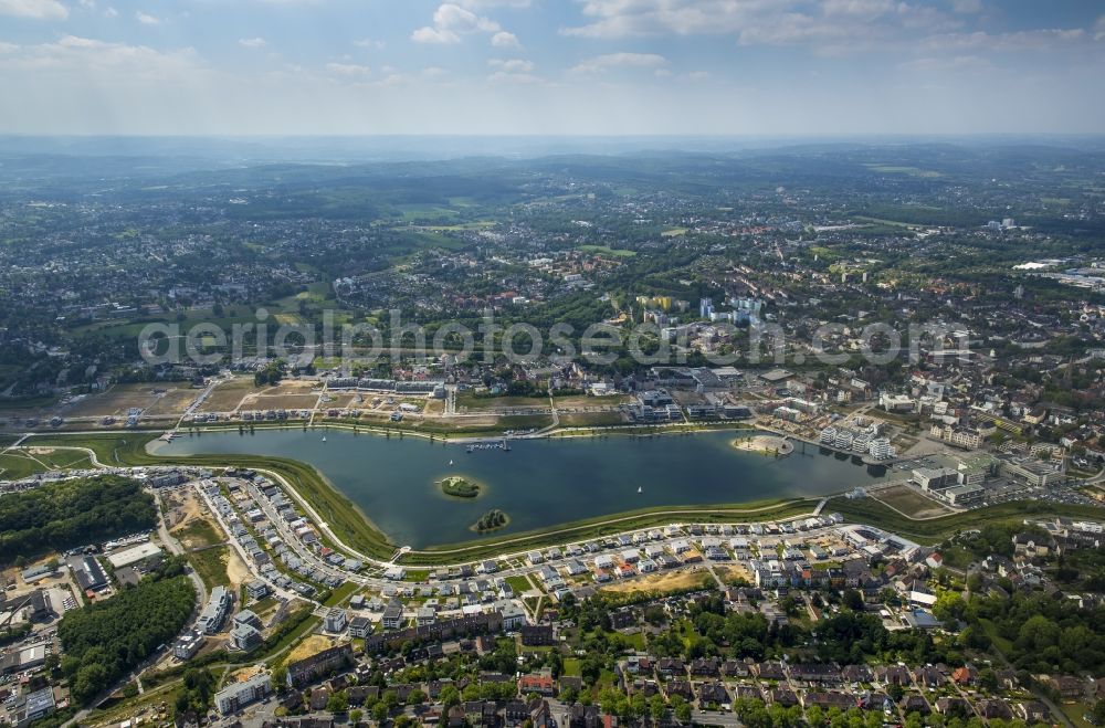 Aerial image Dortmund - Development area of industrial wasteland Phoenix See in Dortmund in the state North Rhine-Westphalia