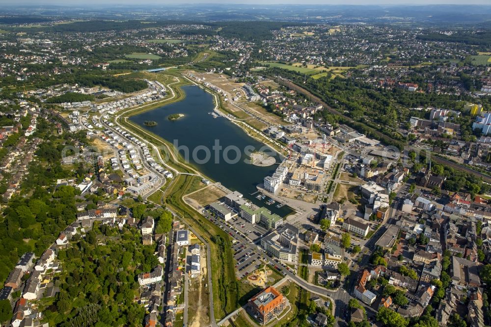 Dortmund from the bird's eye view: Development area of industrial wasteland Phoenix See in Dortmund in the state North Rhine-Westphalia