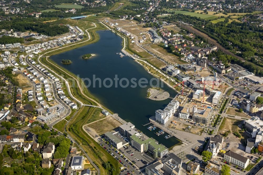 Dortmund from the bird's eye view: Development area of industrial wasteland Phoenix See in Dortmund in the state North Rhine-Westphalia