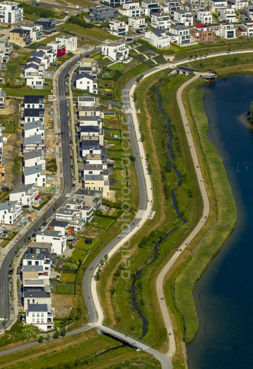 Aerial photograph Dortmund - Development area of industrial wasteland Phoenix See in Dortmund in the state North Rhine-Westphalia