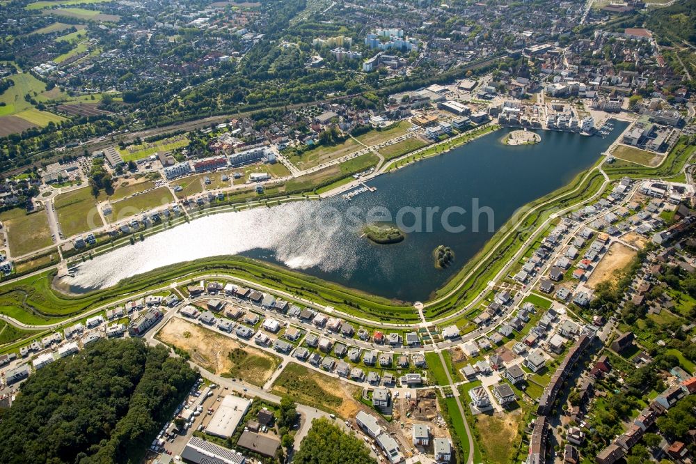 Dortmund from the bird's eye view: Development area of industrial wasteland Phoenix See in Dortmund in the state North Rhine-Westphalia