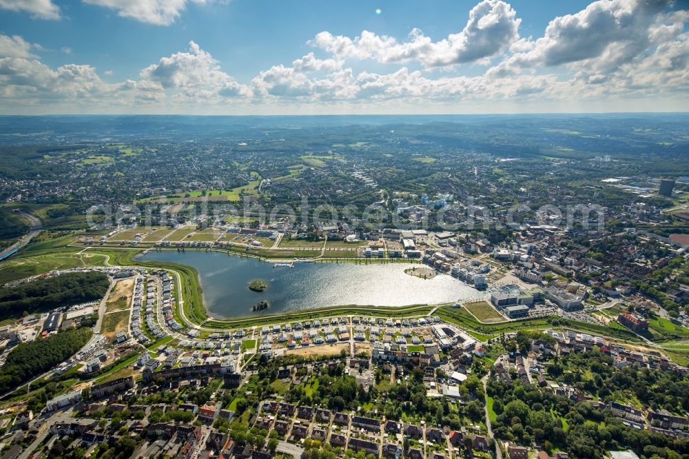 Aerial image Dortmund - Development area of industrial wasteland Phoenix See in Dortmund in the state North Rhine-Westphalia