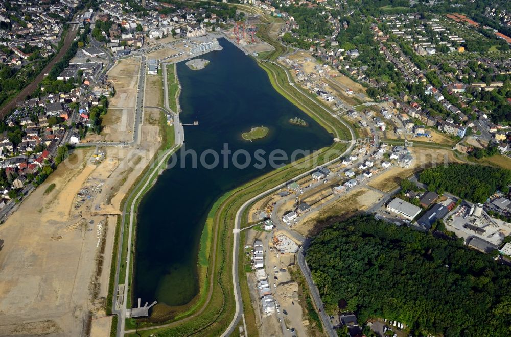 Dortmund from the bird's eye view: Development area of industrial wasteland Phoenix See in Dortmund in the state North Rhine-Westphalia