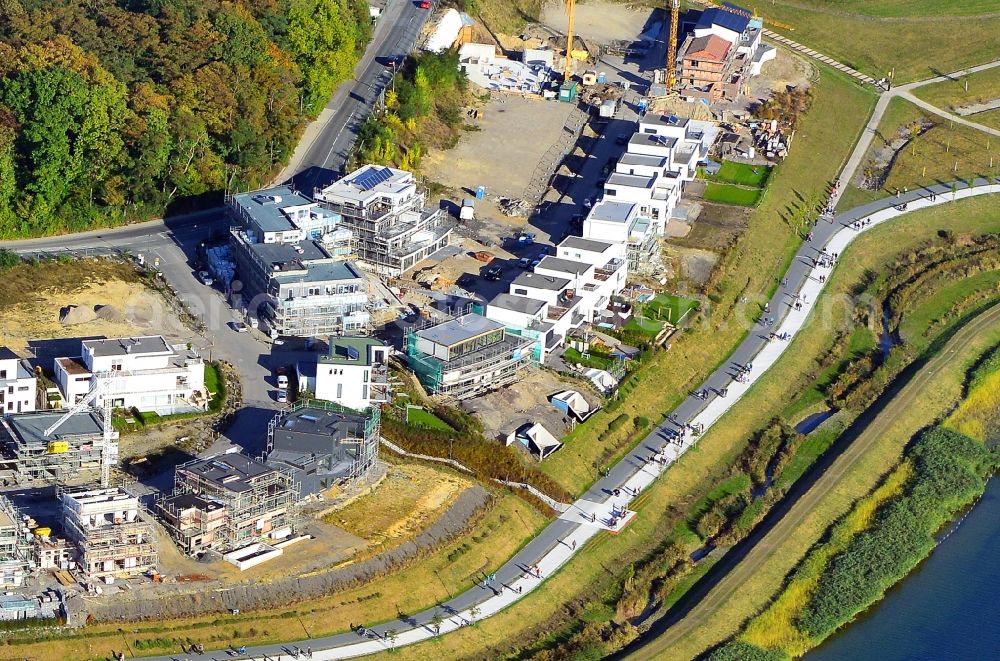 Dortmund from above - Development area of industrial wasteland Phoenix See in Dortmund in the state North Rhine-Westphalia