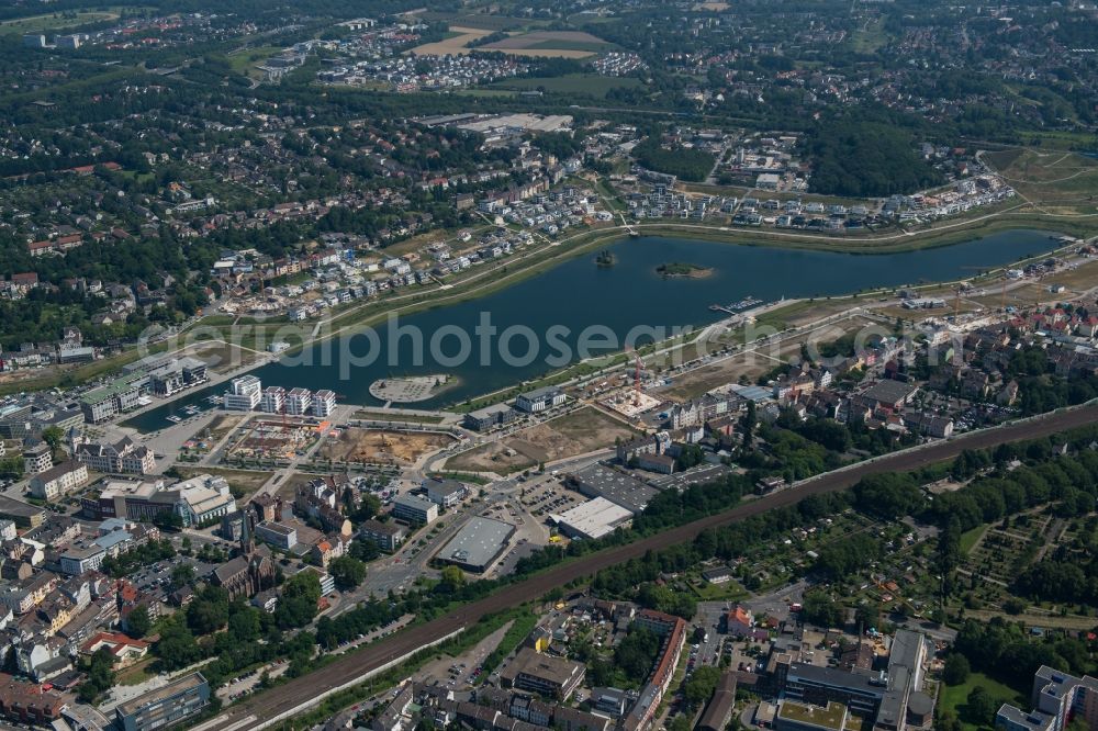 Aerial image Dortmund - Development area of industrial wasteland Phoenix See in Dortmund in the state North Rhine-Westphalia