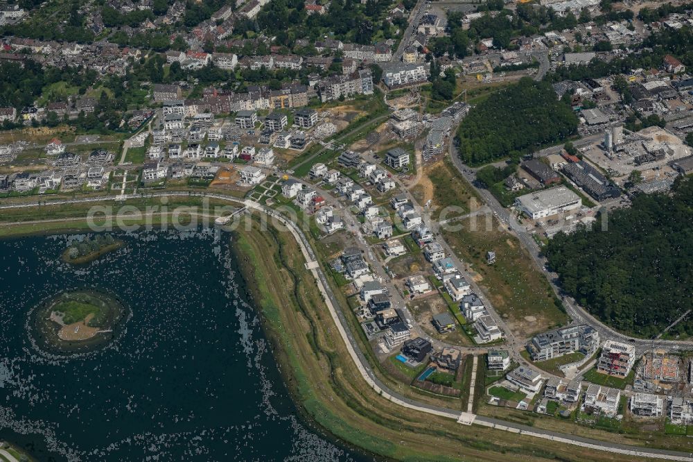 Dortmund from the bird's eye view: Development area of industrial wasteland Phoenix See in Dortmund in the state North Rhine-Westphalia