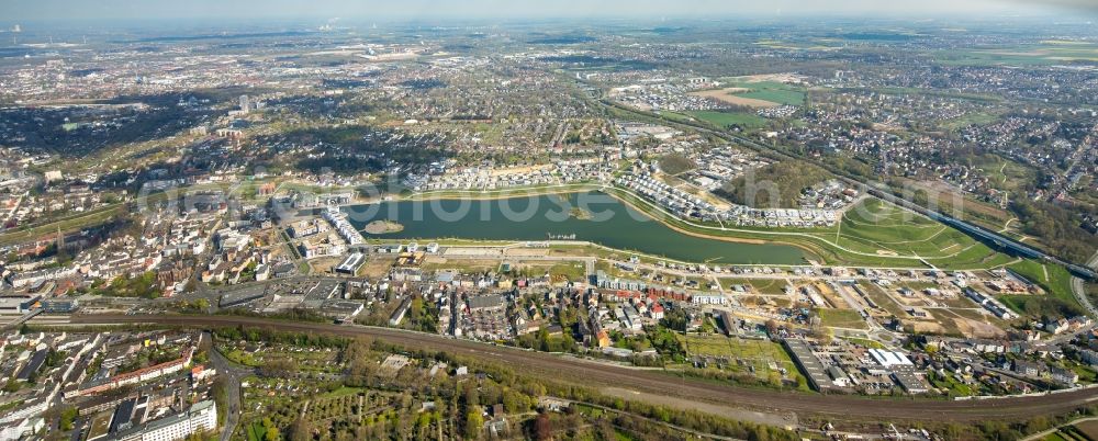 Dortmund from above - Development area of industrial wasteland Phoenix See in Dortmund in the state North Rhine-Westphalia