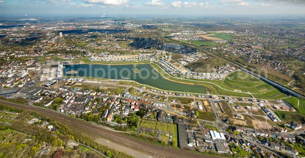 Aerial image Dortmund - Development area of industrial wasteland Phoenix See in Dortmund in the state North Rhine-Westphalia