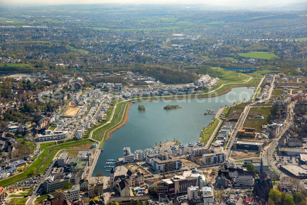 Dortmund from above - Development area of industrial wasteland Phoenix See in Dortmund in the state North Rhine-Westphalia