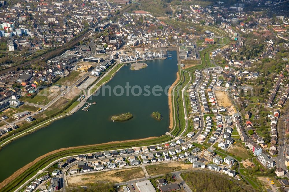 Aerial image Dortmund - Development area of industrial wasteland Phoenix See in Dortmund in the state North Rhine-Westphalia