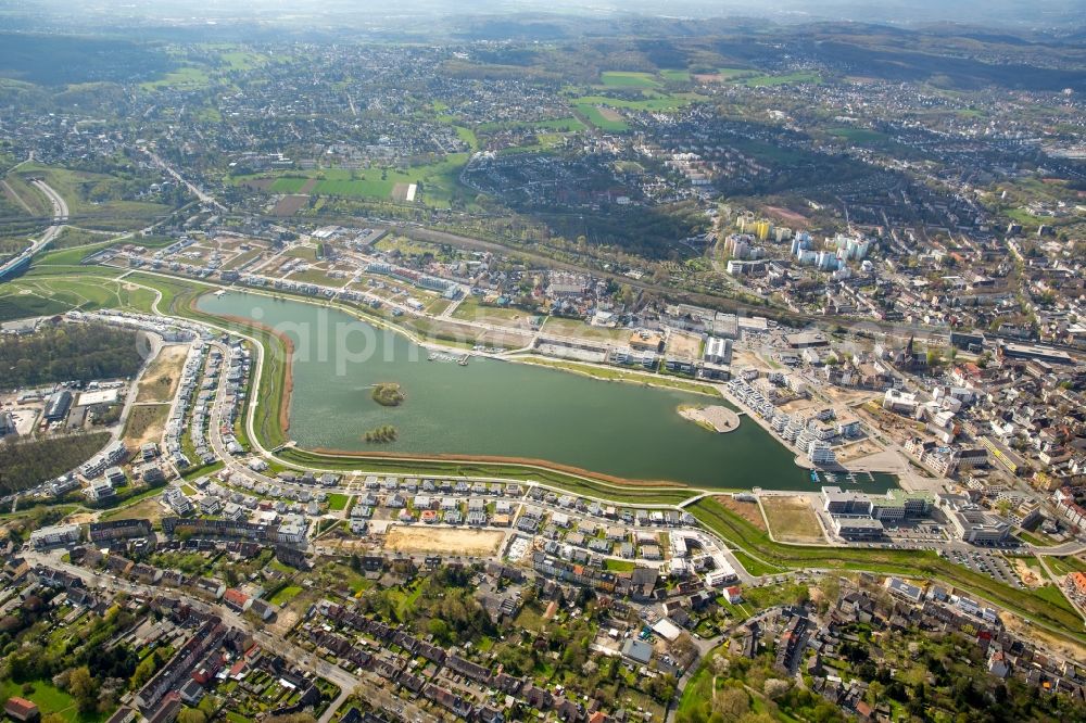 Aerial image Dortmund - Development area of industrial wasteland Phoenix See in Dortmund in the state North Rhine-Westphalia