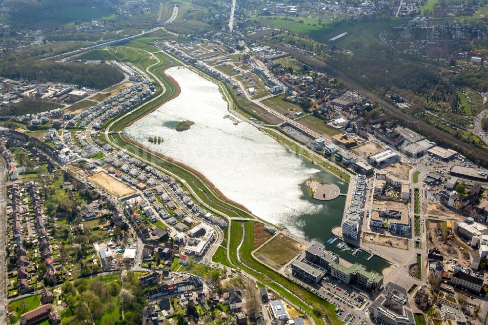 Aerial photograph Dortmund - Development area of industrial wasteland Phoenix See in Dortmund in the state North Rhine-Westphalia