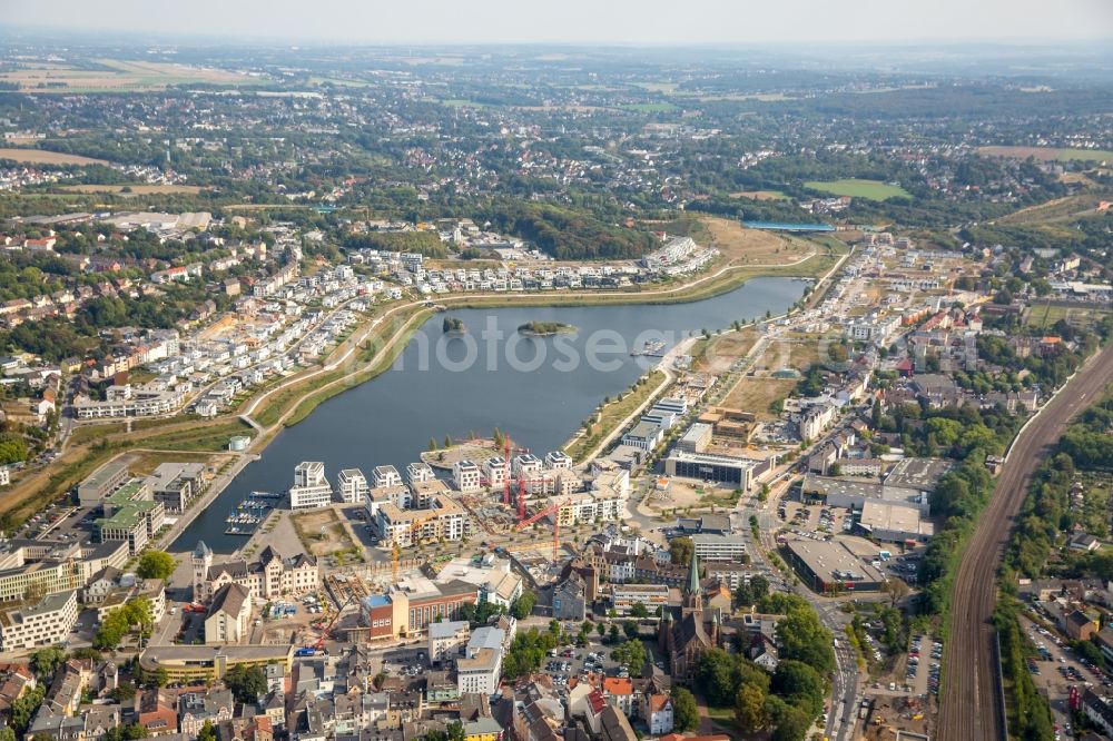 Dortmund from above - Development area of industrial wasteland Phoenix See in Dortmund in the state North Rhine-Westphalia