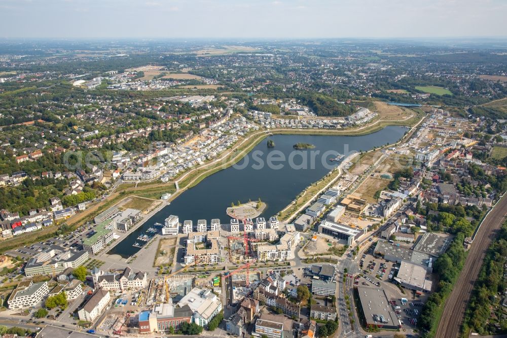 Aerial image Dortmund - Development area of industrial wasteland Phoenix See in Dortmund in the state North Rhine-Westphalia