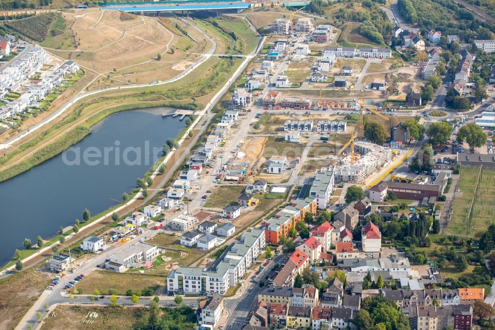 Dortmund from above - Development area of industrial wasteland Phoenix See in Dortmund in the state North Rhine-Westphalia