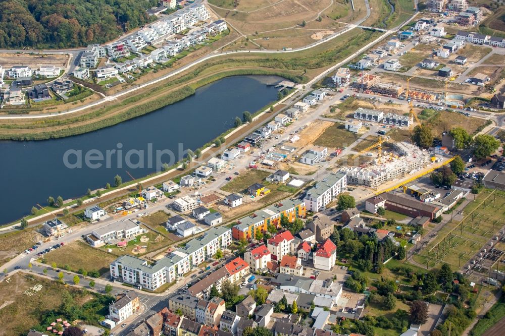 Dortmund from the bird's eye view: Development area of industrial wasteland Phoenix See in Dortmund in the state North Rhine-Westphalia