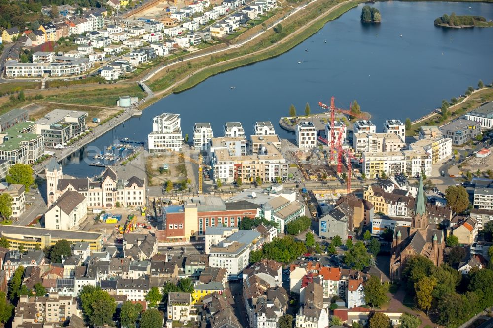 Dortmund from the bird's eye view: Development area of industrial wasteland Phoenix See in Dortmund in the state North Rhine-Westphalia