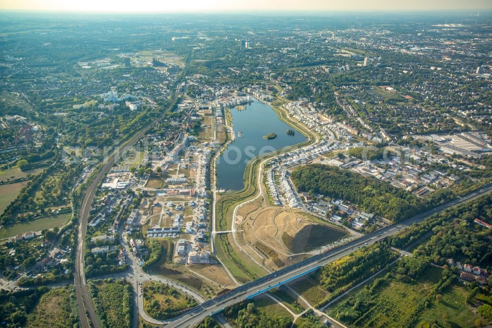 Aerial photograph Dortmund - Development area of industrial wasteland Phoenix See in Dortmund in the state North Rhine-Westphalia