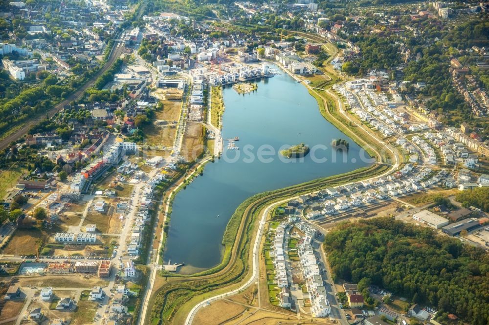 Dortmund from the bird's eye view: Development area of industrial wasteland Phoenix See in Dortmund in the state North Rhine-Westphalia