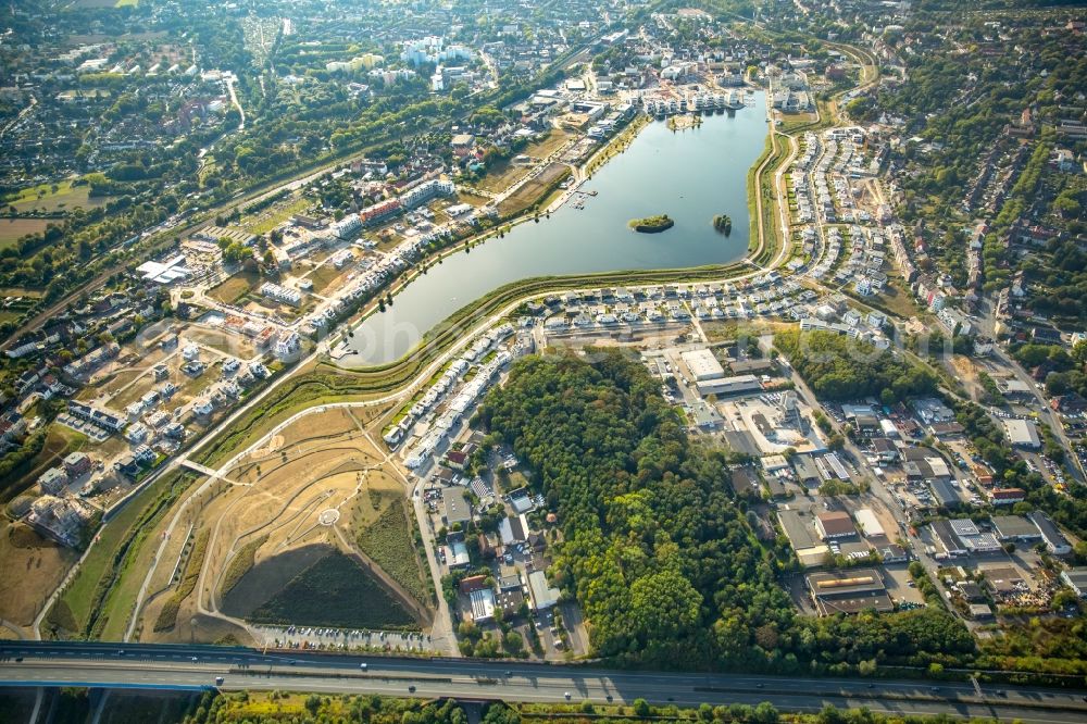 Aerial image Dortmund - Development area of industrial wasteland Phoenix See in Dortmund in the state North Rhine-Westphalia