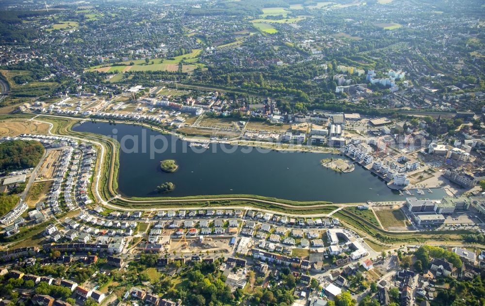 Dortmund from the bird's eye view: Development area of industrial wasteland Phoenix See in Dortmund in the state North Rhine-Westphalia