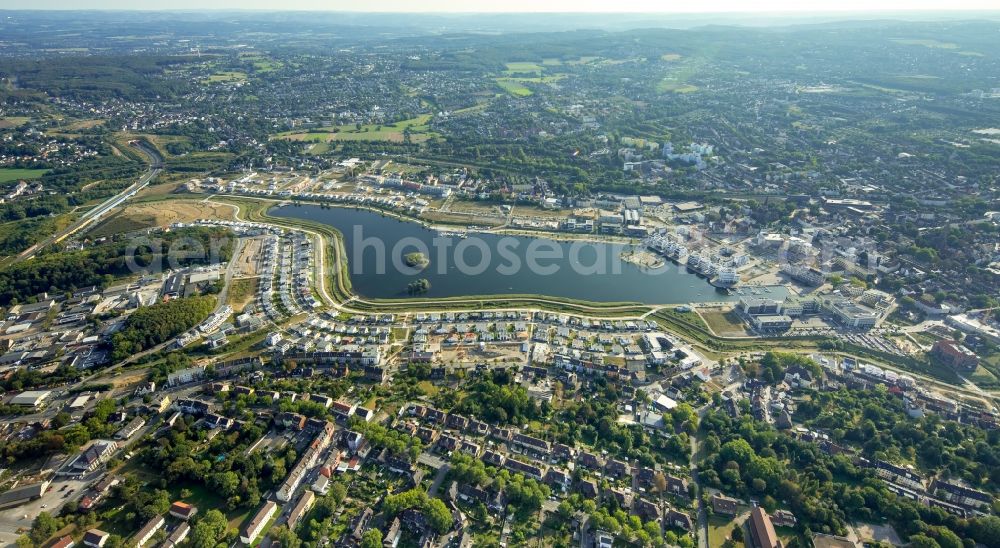 Aerial image Dortmund - Development area of industrial wasteland Phoenix See in Dortmund in the state North Rhine-Westphalia