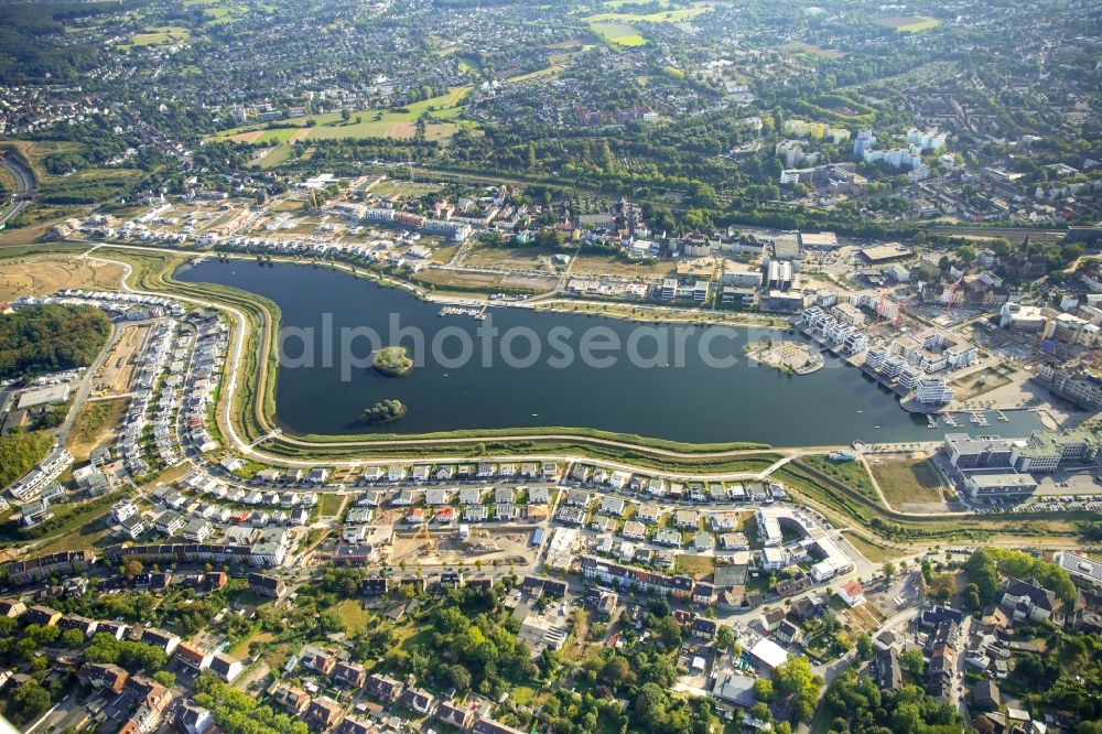 Aerial image Dortmund - Development area of industrial wasteland Phoenix See in Dortmund in the state North Rhine-Westphalia