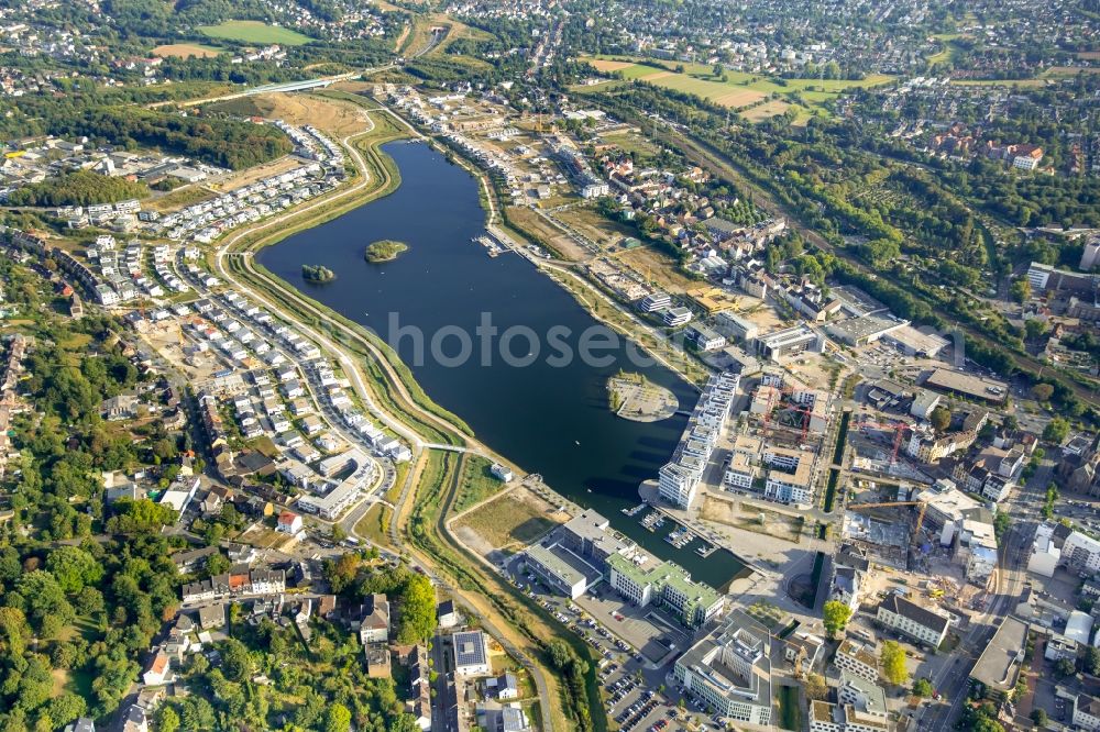 Aerial photograph Dortmund - Development area of industrial wasteland Phoenix See in Dortmund in the state North Rhine-Westphalia