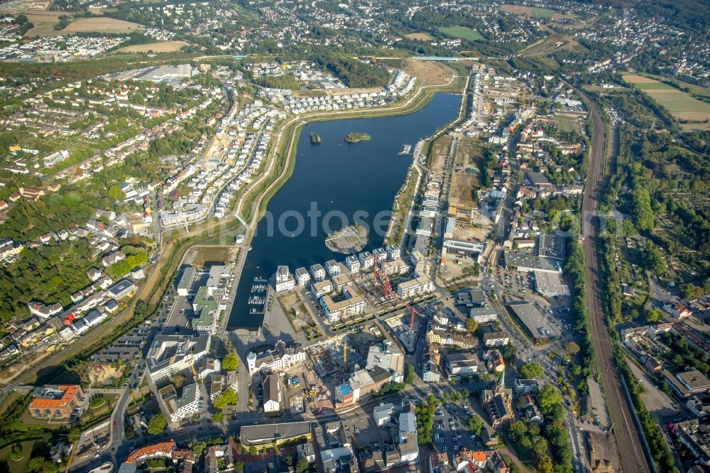 Dortmund from the bird's eye view: Development area of industrial wasteland Phoenix See in Dortmund in the state North Rhine-Westphalia