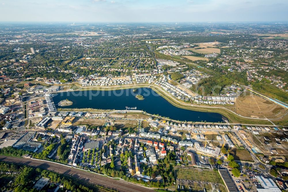 Aerial image Dortmund - Development area of industrial wasteland Phoenix See in Dortmund in the state North Rhine-Westphalia