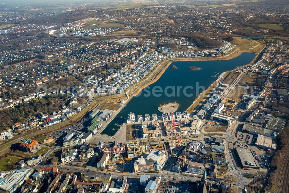 Aerial photograph Dortmund - Development area of industrial wasteland Phoenix See in Dortmund in the state North Rhine-Westphalia