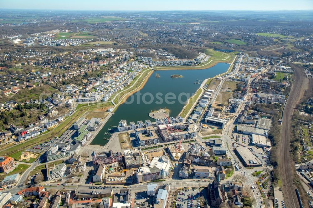 Dortmund from the bird's eye view: Development area of industrial wasteland Phoenix See in Dortmund in the state North Rhine-Westphalia