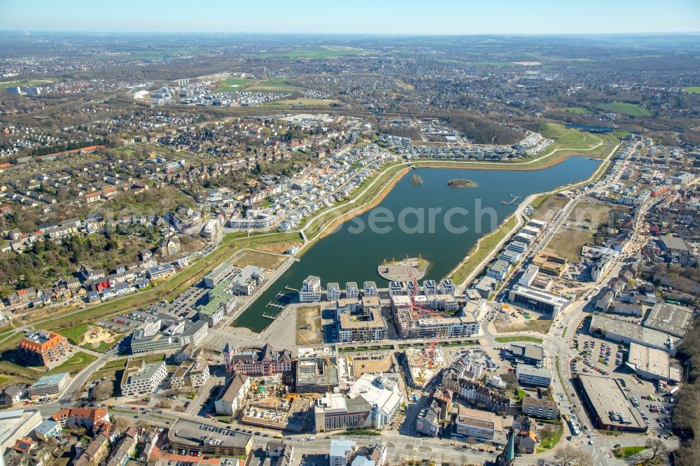 Aerial photograph Dortmund - Development area of industrial wasteland Phoenix See in Dortmund in the state North Rhine-Westphalia