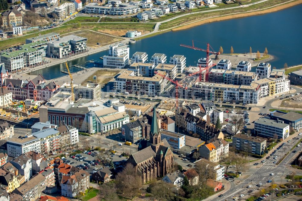 Dortmund from above - Development area of industrial wasteland Phoenix See in Dortmund in the state North Rhine-Westphalia