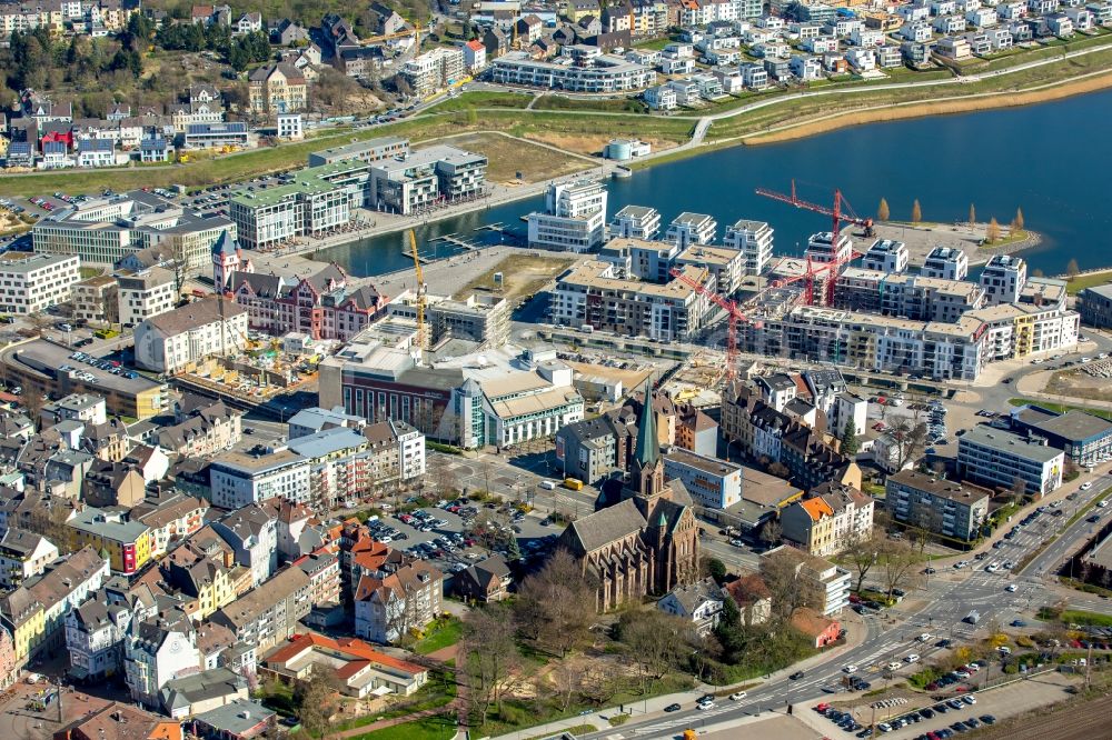 Dortmund from the bird's eye view: Development area of industrial wasteland Phoenix See in Dortmund in the state North Rhine-Westphalia