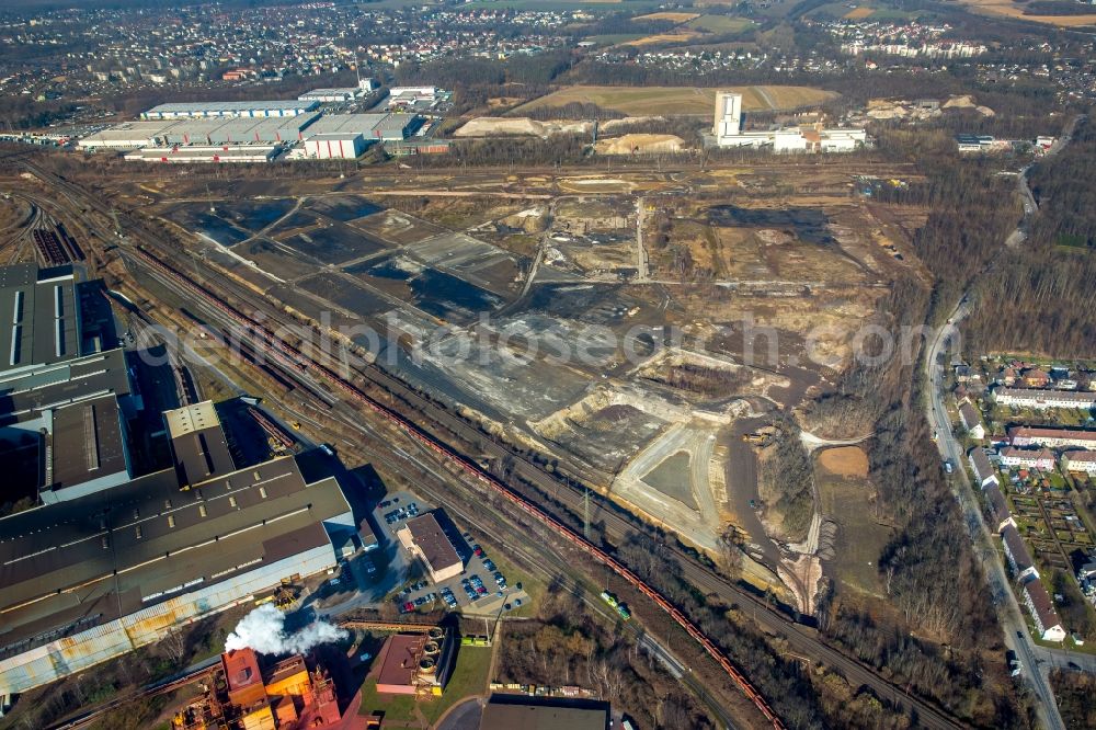 Dortmund from above - Development area of industrial wasteland Rueschebrinkstrasse in Dortmund in the state North Rhine-Westphalia