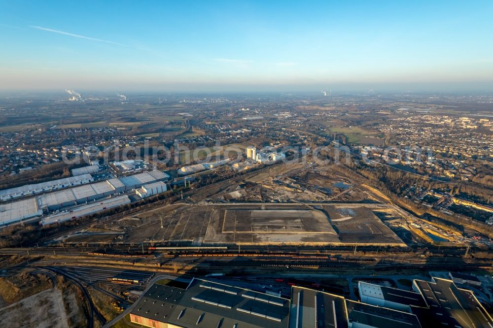 Dortmund from above - Development area of industrial wasteland Rueschebrinkstrasse of DSW21 in Dortmund in the state North Rhine-Westphalia, Germany