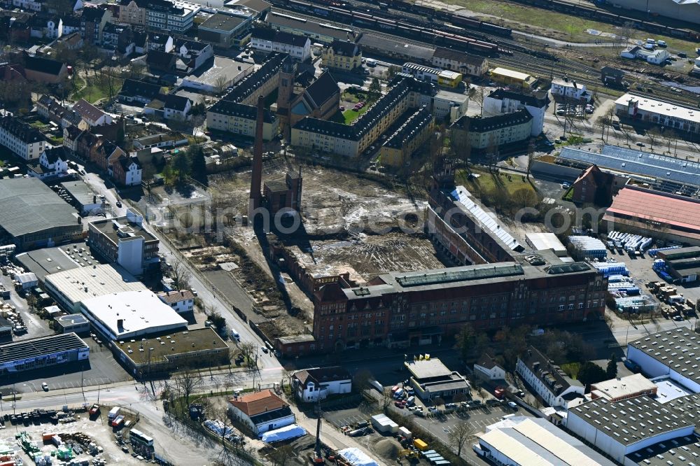 Aerial image Kassel - Development area of industrial wasteland of the Salzmann-Gelaende on Sandershaeuser Strasse in the district Bettenhausen in Kassel in the state Hesse, Germany