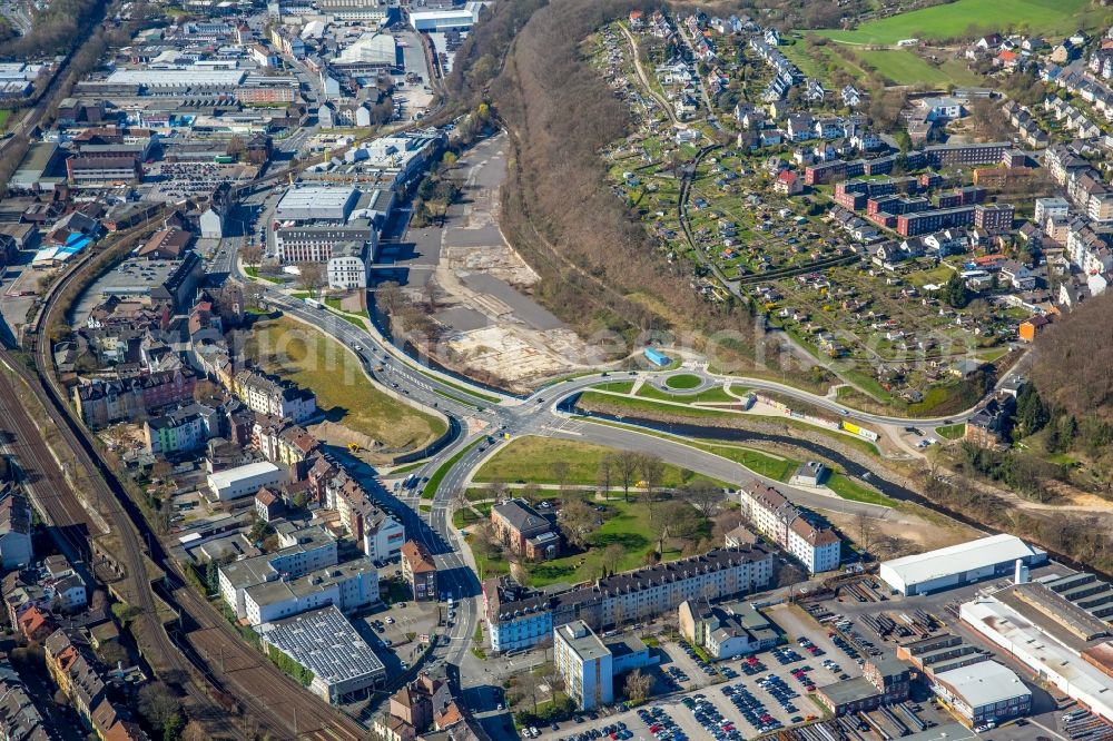 Hagen from above - Development area of industrial wasteland formerly Akku-Gelaende on Wehringhauser Strasse in Hagen in the state North Rhine-Westphalia