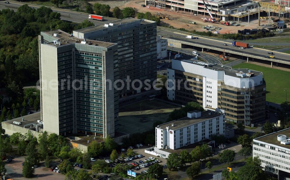 Offenbach am Main from above - Development area of industrial wasteland zum Stadtquartier Kaiserlei Quartier of CG - Group in Offenbach am Main in the state Hesse